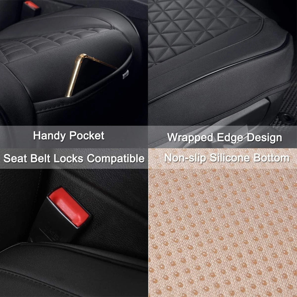 Black Panther 1 Pair Front Bottom Seat Covers Faux Leather