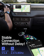 Luckymore Wireless Carplay Adapter, Converts Wired to Wireless Carplay - Grey