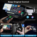2-in-1 Wireless CarPlay & Android Auto Adapter, Plug & Play CarPlay Dongle Black