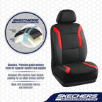 Skechers Memory Foam Car Seat Covers Two Front, Black and Red