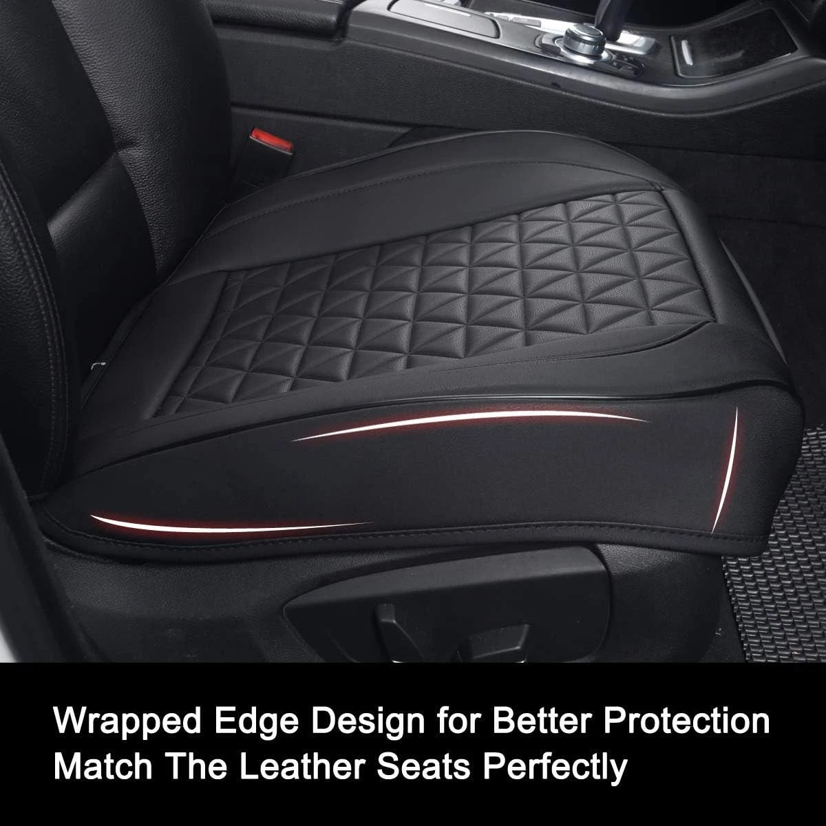 Black Panther 1 Pair Front Bottom Seat Covers Faux Leather