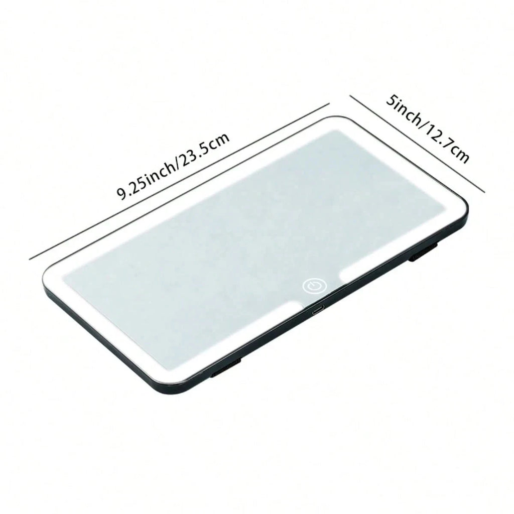 LED Car Sun Visor Makeup Mirror Rechargeable HD Vanity Light Universal