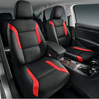 Skechers Memory Foam Car Seat Covers Two Front, Black and Red