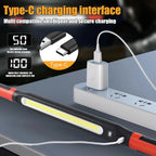 Under Hood Work Light Bar LED Magnetic Light with Hooks Cordless Rechargeable