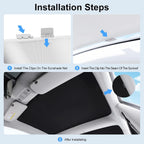 Tesla Model X Front Shading Net Glass Roof Sunshade- After 2022, the installation of this sunshade net will block the camera button,