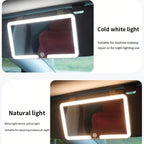 LED Car Sun Visor Makeup Mirror Rechargeable HD Vanity Light Universal