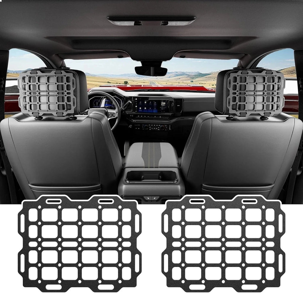 Universal Headrest Molle Panel Tactical Organizer Gadget Holder 2 PCS