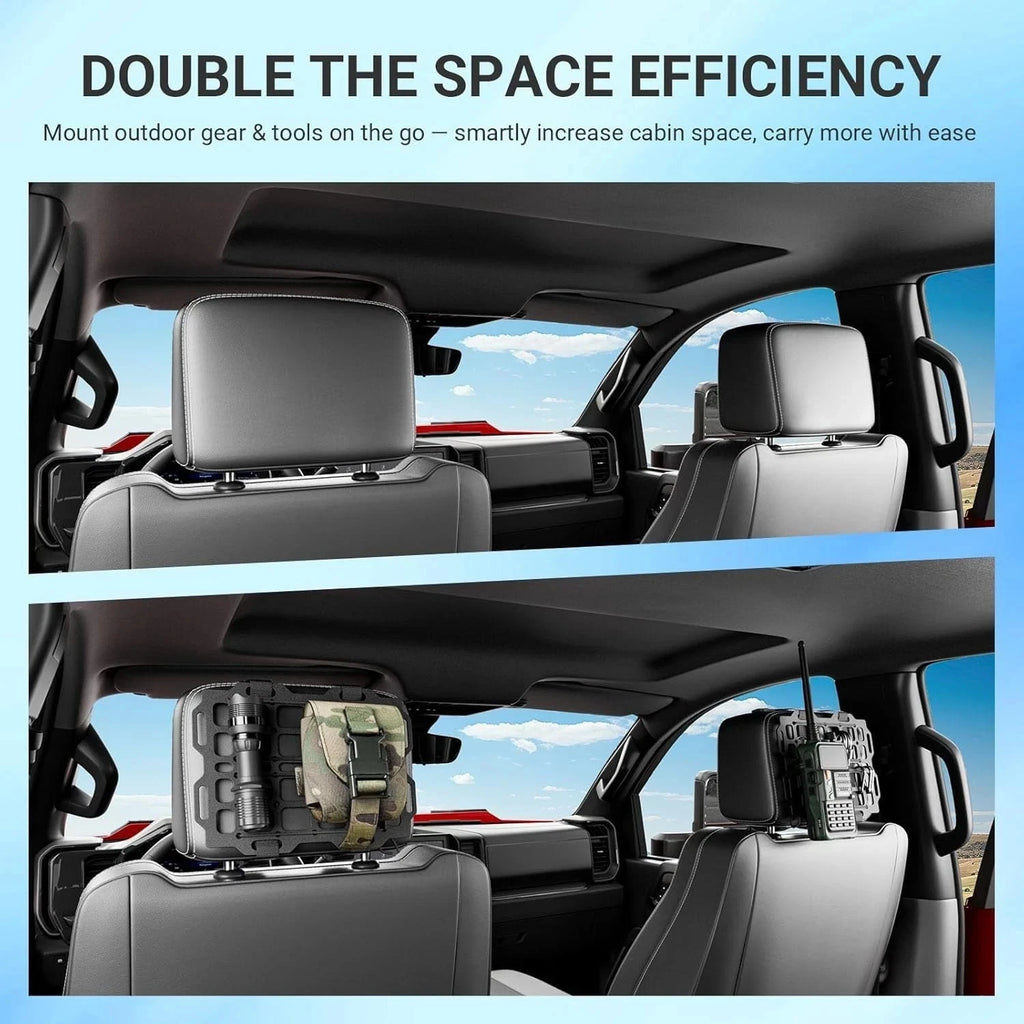 Universal Headrest Molle Panel Tactical Organizer Gadget Holder 2 PCS