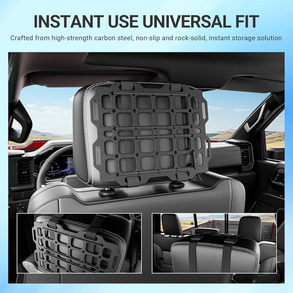Universal Headrest Molle Panel Tactical Organizer Gadget Holder 2 PCS