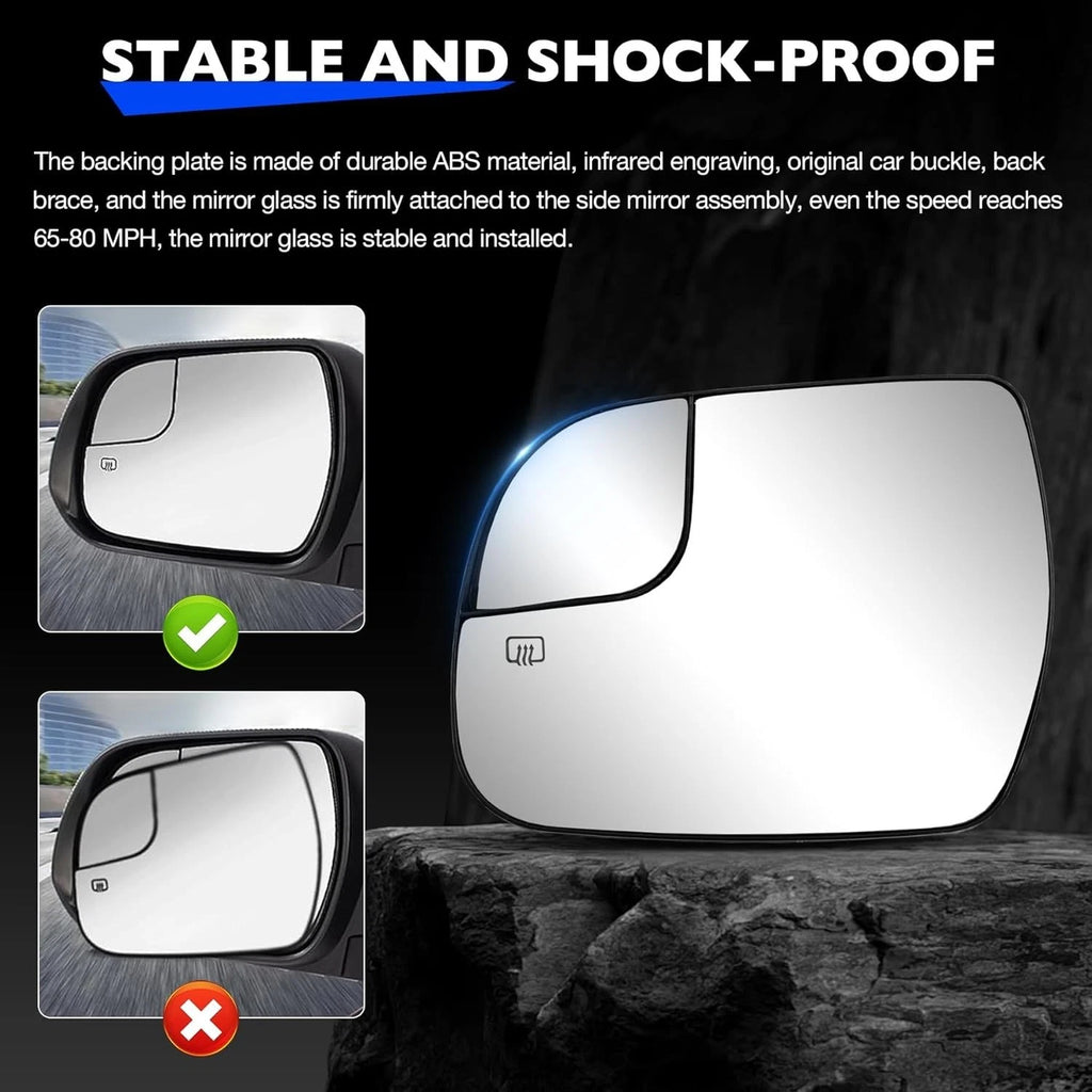 2014 - 2020 Toyota Sienna Driver Side Mirror Glass with Power Heated