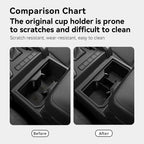 Center Console Cup Holder Inserts for 2024–2026 Toyota Tacoma Accessories – Middle Console & Rear Armrest Cup Holders, Non-Slip TPE Drink Holder Protectors & Organizers, Black (2-Piece Set)