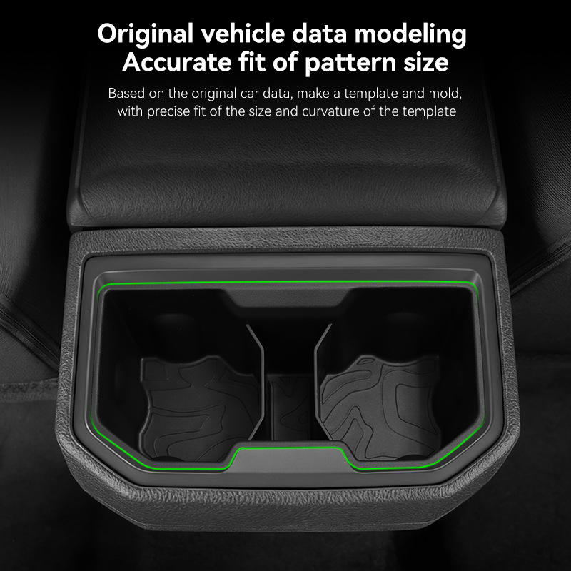 Center Console Cup Holder Inserts for 2024–2026 Toyota Tacoma Accessories – Middle Console & Rear Armrest Cup Holders, Non-Slip TPE Drink Holder Protectors & Organizers, Black (2-Piece Set)