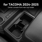 Center Console Cup Holder Inserts for 2024–2026 Toyota Tacoma Accessories – Middle Console & Rear Armrest Cup Holders, Non-Slip TPE Drink Holder Protectors & Organizers, Black (2-Piece Set)
